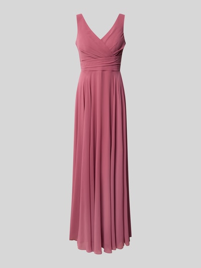 Produktfoto, Maxikleid aus Chiffon in Wickel-Optik von TROYDEN COLLECTION in Rosa, A-Linie, V-Ausschnitt, fließende Textur, leichter Faltenwurf