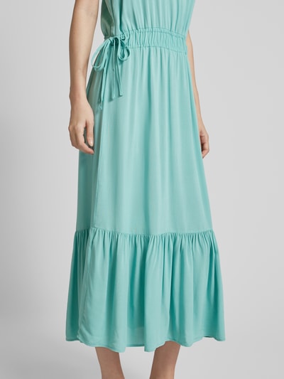 Soyaconcept Maxi-jurk van viscose met V-hals, model 'Radia' Oceaanblauw - 3