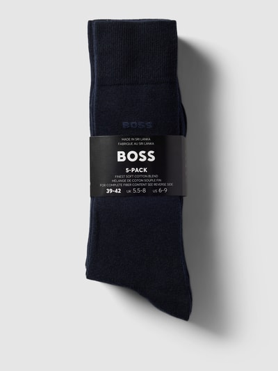 BOSS Sokken met labeldetail in een set van 4 paar Donkerblauw - 3