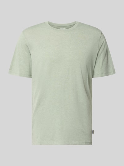 Produktfoto, jasnozielony Męski t-shirt z mieszanki bawełny, krój regular fit, Model 'Organic' od JACK & JONES, okrągły dekolt, Długość tyłu w rozmiarze M: 70 cm