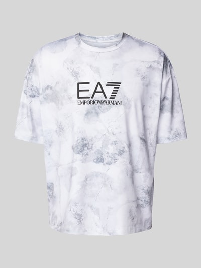 EA7 Emporio Armani T-Shirt mit Label-Print Modell 'VENTUS' Hellgrau 2