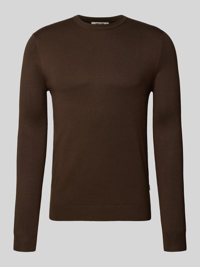Only & Sons Regular fit gebreide pullover van viscosemix, model 'WYLER' Donkerbruin - 2