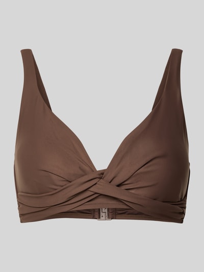 Produktfoto, Bikini-Oberteil mit Knotendetail Modell 'KELLI' van Barts in bruin, materiaalmix met stretch, nauwsluitend, V-hals, verstelbare bandjes