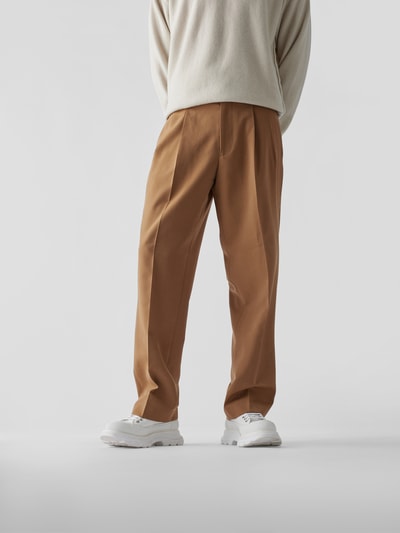 Etro Bundfaltenhose mit Woll-Anteil Cognac 4