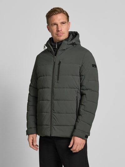 bugatti Pikowana kurtka z kapturem i kieszeniami zapinanymi na zamek błyskawiczny Grafitowy 4