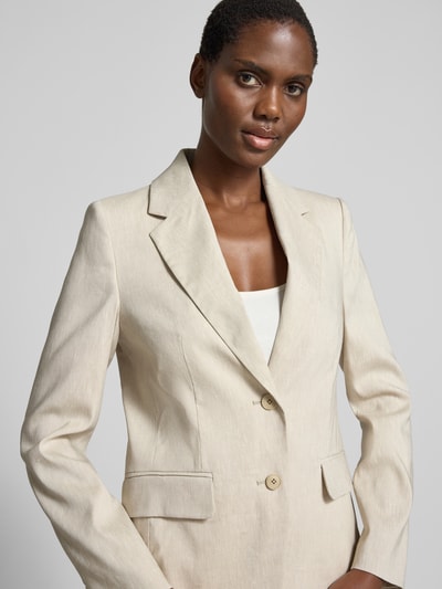 DRYKORN Blazer aus Leinen-Mix mit Pattentaschen Modell 'BUNDREY' Sand Melange 3