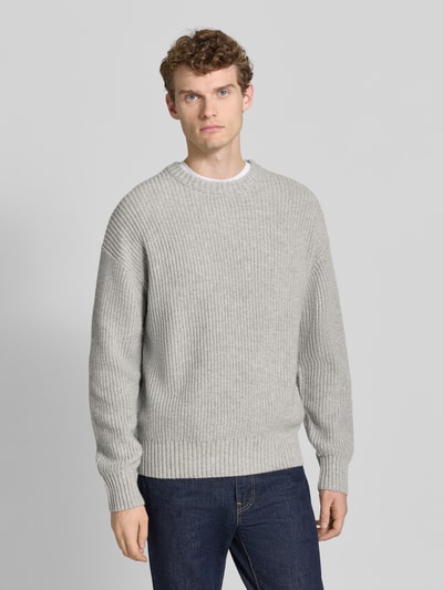 JAKE*S STUDIO MEN Gebreide pullover met ronde hals Lichtgrijs gemêleerd - 4