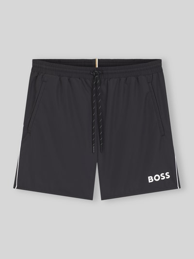 BOSS Regular Fit Badehose mit Logo-Print Modell 'STARFISH' Black 1
