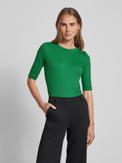 Marc Cain T-shirt met geribde boothals Groen - 4