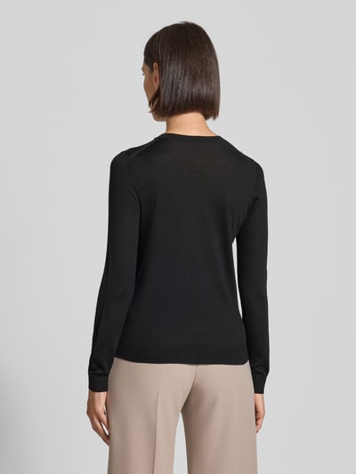 BOSS Sweter o kroju regular fit z czystej, żywej wełny model ‘FERPINA’ Czarny 5