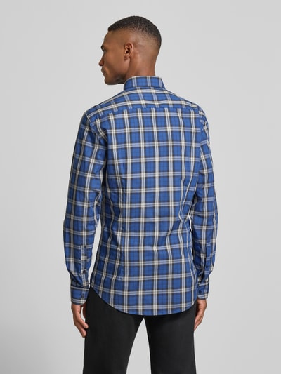 Jake*s Slim Fit Business Hemd aus Baumwolle Marine 5