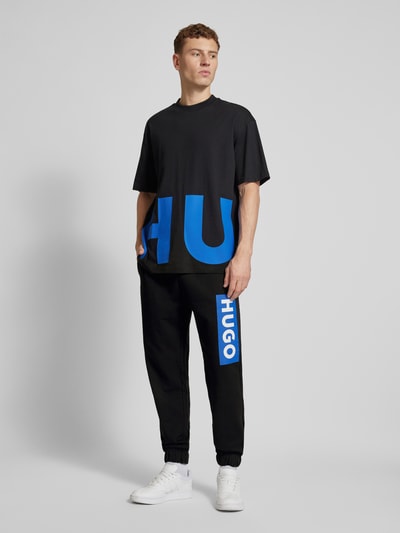 Hugo Blue Regular Fit Sweatpants mit Label-Print Modell 'Nuram' Black 1