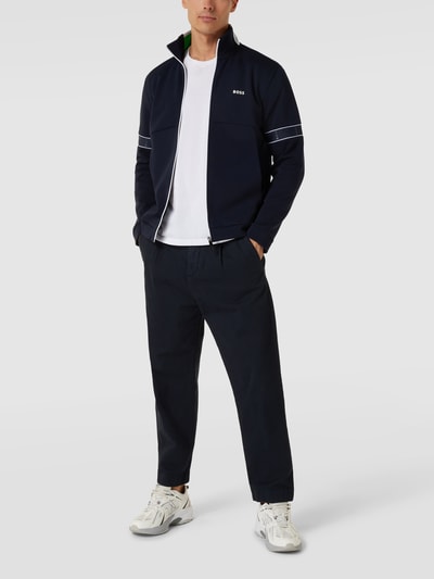 BOSS Green Sweatjacke mit Label-Details Modell 'SKAZ' Marineblau 1
