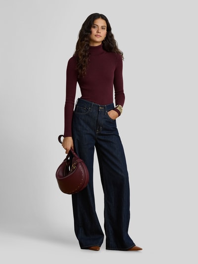 Lauren Ralph Lauren Slim fit coltrui van mix van katoen en modal Roestrood - 1