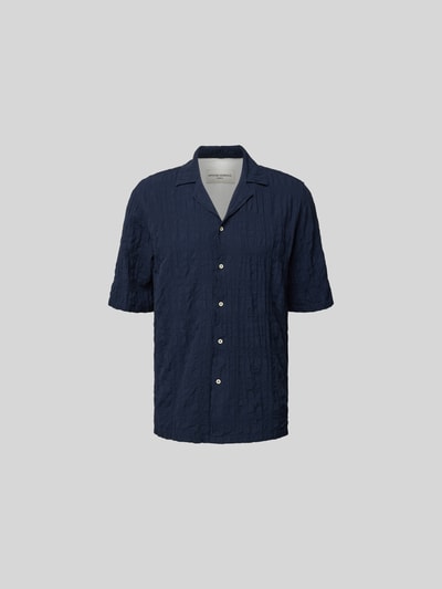 Officine Générale Freizeithemd mit Knopfleiste Marine 2