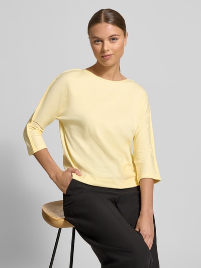 Marc Cain T-shirt met boothals en 3/4-mouwen Lichtgeel - 3