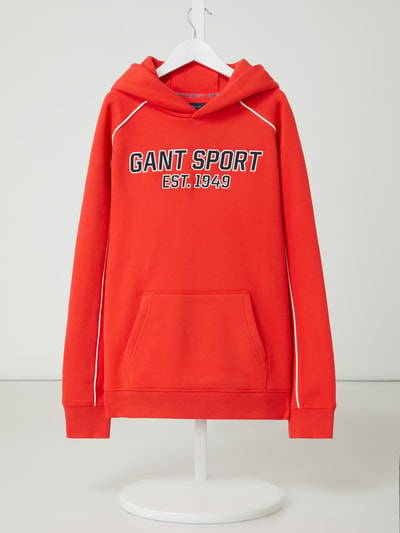 Gant Hoodie met geborduurd logo Rood - 1