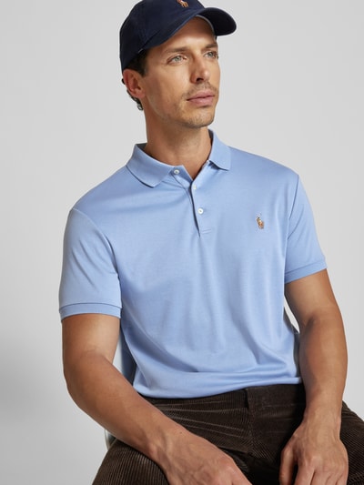 Polo Ralph Lauren Regular Fit Poloshirt mit Label-Stitching Hellblau 3