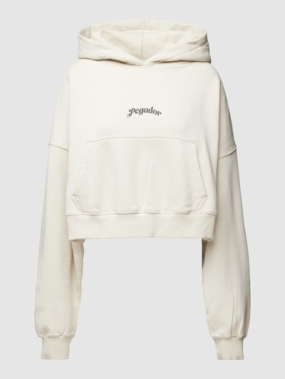 Pegador Oversized Cropped Hoodie mit Label-Print Modell 'ODDA' Offwhite 2