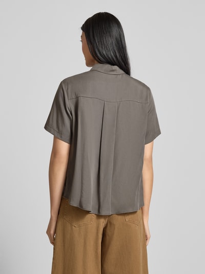Samsøe Samsøe Regular fit blouse van lyocell met blinde knoopsluiting Donkergrijs - 5