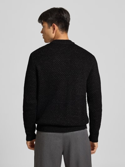 JACK & JONES Regular Fit Strickpullover aus Baumwoll-Mix Modell 'BLAKE' Anthrazit Melange 5