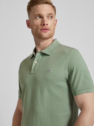 Gant Regular Fit Poloshirt mit Label-Stitching Oliv 3