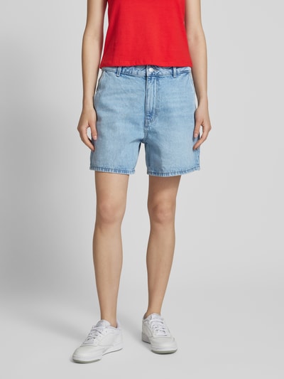 Review Korte jeans met stitchings en steekzakken Lichtblauw - 4