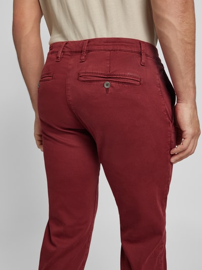 MAC Regular fit broek met riemlussen, model 'Lennox' Rood - 3