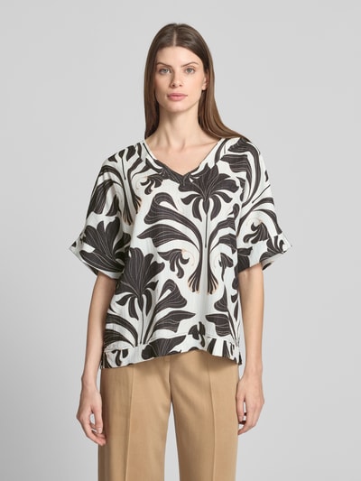 ZABAIONE Blouseshirt met V-hals Zwart - 4