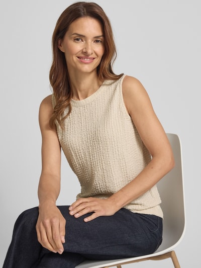 OPUS Top mit Rundhalsausschnitt Modell 'Ikini' Beige 3