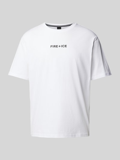 FIRE + ICE Poloshirt mit Label-Print Modell 'MICK' Weiss 2