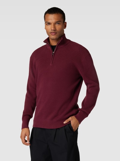 Esprit Collection Gebreide pullover met schipperskraag Rood - 4