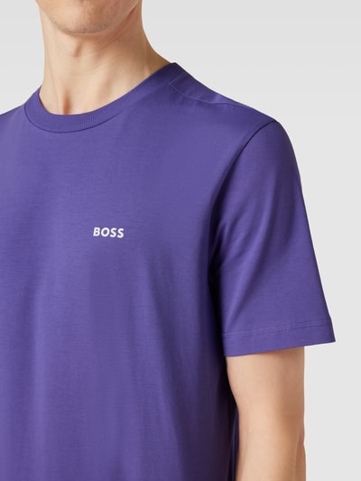 BOSS Green T-shirt met labelprint Lila - 3