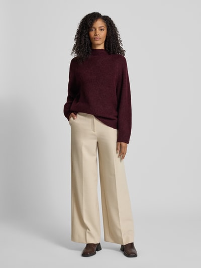 Selected Relaxed Fit Strickpullover aus Woll-Mix Modell 'SIA' Pflaume 1