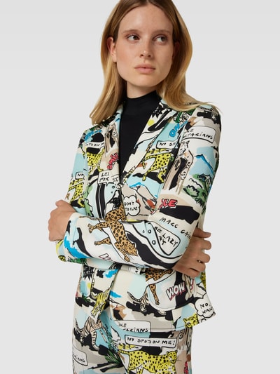 Marc Cain Blazer mit Allover-Motiv-Print Petrol 3