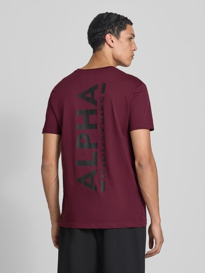 Alpha Industries T-Shirt mit Label-Print Bordeaux 4