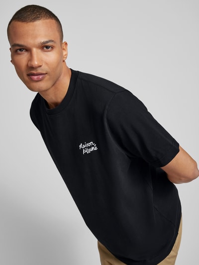 MAISON KITSUNE T-Shirt mit Label-Stitching Black 3