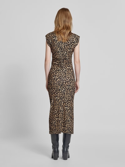 Essentiel Midi-jurk met V-hals Camel - 5