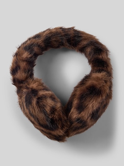 Produktfoto, braune Kunstfellstruktur mit dunklem nadruk w panterkę, nauszniki model 'Big Fur' od Barts, dla kobiet