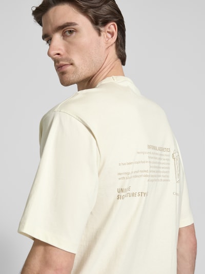 Casual Friday T-shirt met motiefprint, model 'ARCHER' Offwhite - 3