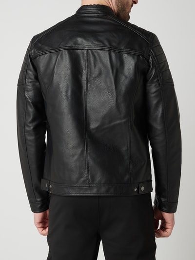 Jack & Jones Kurtka w stylu Biker model ‘Rocky’  Czarny 5