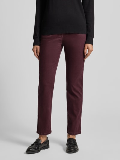 Raphaela By Brax Spodnie materiałowe z 5 kieszeniami model ‘PAMINA’ Bordowy 4
