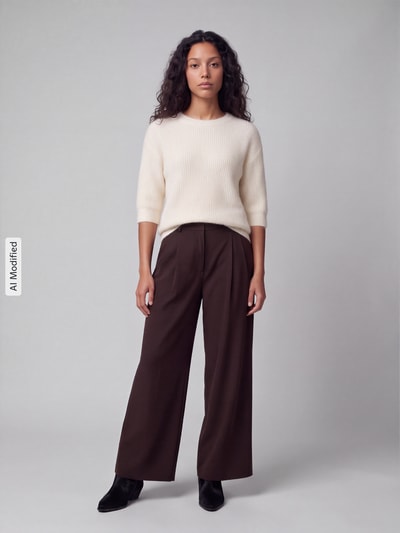 s.Oliver RED LABEL Pullover mit halblangen Ärmeln Offwhite 1