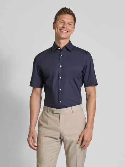 BOSS Regular fit zakelijk overhemd met 1/2-mouwen, model 'Joe' Marineblauw - 4