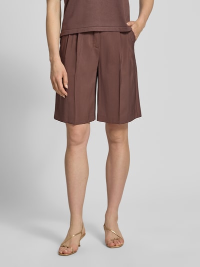 b.young Bermudas aus Viskose-Mix Modell 'ESSIE' Dunkelbraun 4