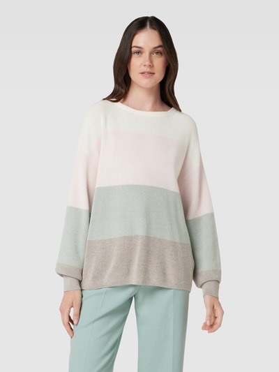 Christian Berg Woman Gebreide pullover met all-over motief Lichtroze - 4