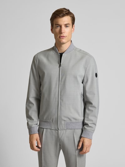 JOOP! Collection Bomberka z prążkowanymi wykończeniami model ‘Indro’ Jasnoszary 4