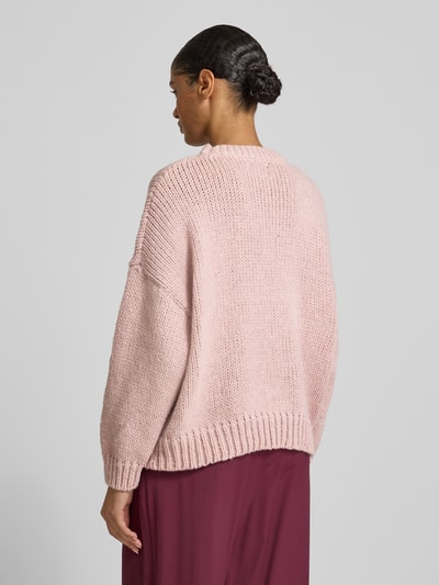 Apricot Gebreide pullover met ribboorden Oudroze - 5