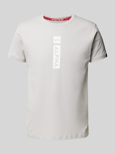 Alpha Industries T-Shirt mit Label-Print Hellgrau 1