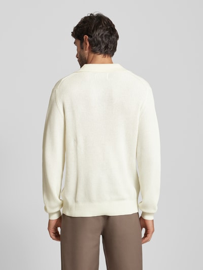 JAKE*S STUDIO MEN Strickpullover mit V-Ausschnitt Offwhite 5